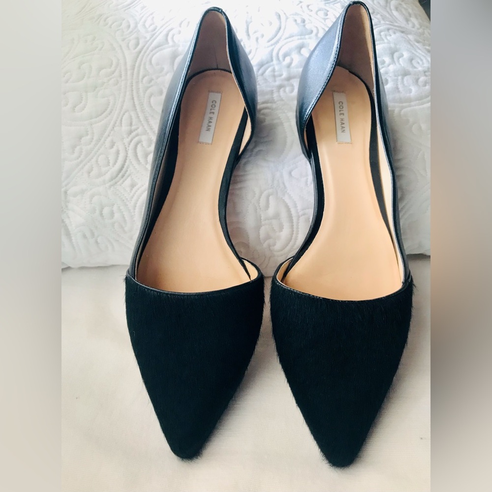 Cole Haan Black Amalia Flats Leather D’Orsay 10B EUC - Picture 5 of 16